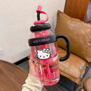 Cute Cartoon Ice Water Bottle with Handle